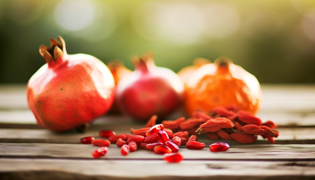 Entdecken Sie die heilsamen Eigenschaften des Granatapfels und der Goji-Beeren sowie die Bedeutung von Antioxidantien für Ihre Gesundheit.