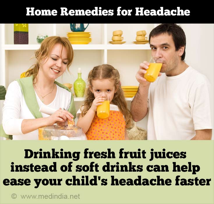 Frische Fruchtsäfte können helfen, Kopfschmerzen bei Kindern zu lindern