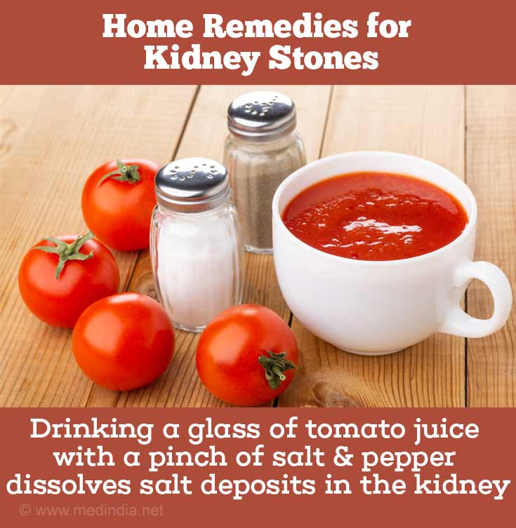 Tomatensaft, Salz, Pfeffer lösen Nierensteine ​​auf